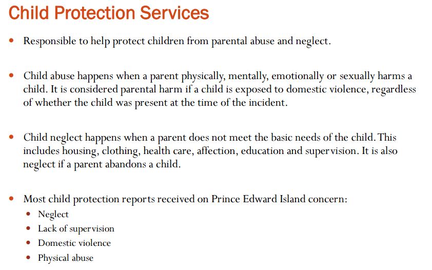Responsibilities - Child Protection Services