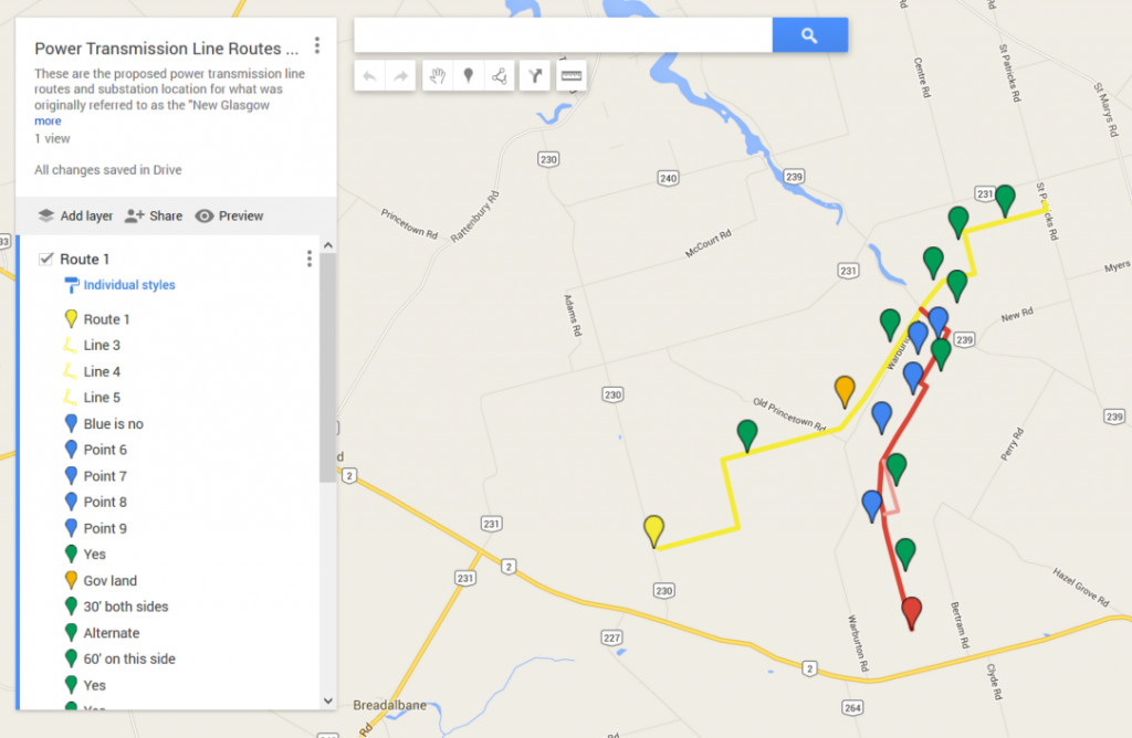 Proposed Power Transmission Lines Google Maps Brad Trivers