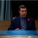 Brad Trivers asks questions on road safety during question period on November 6 2025
